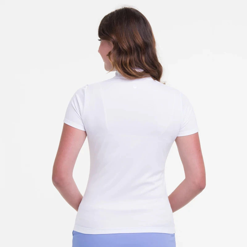 EPNY Ladies SHORT SLEEVE SPLIT MOCK POLO W/ PRINT - Image 2