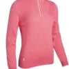 Glenmuir THEA Ladies Zip Neck Diamond Rib Touch Of Cashmere Golf Sweater