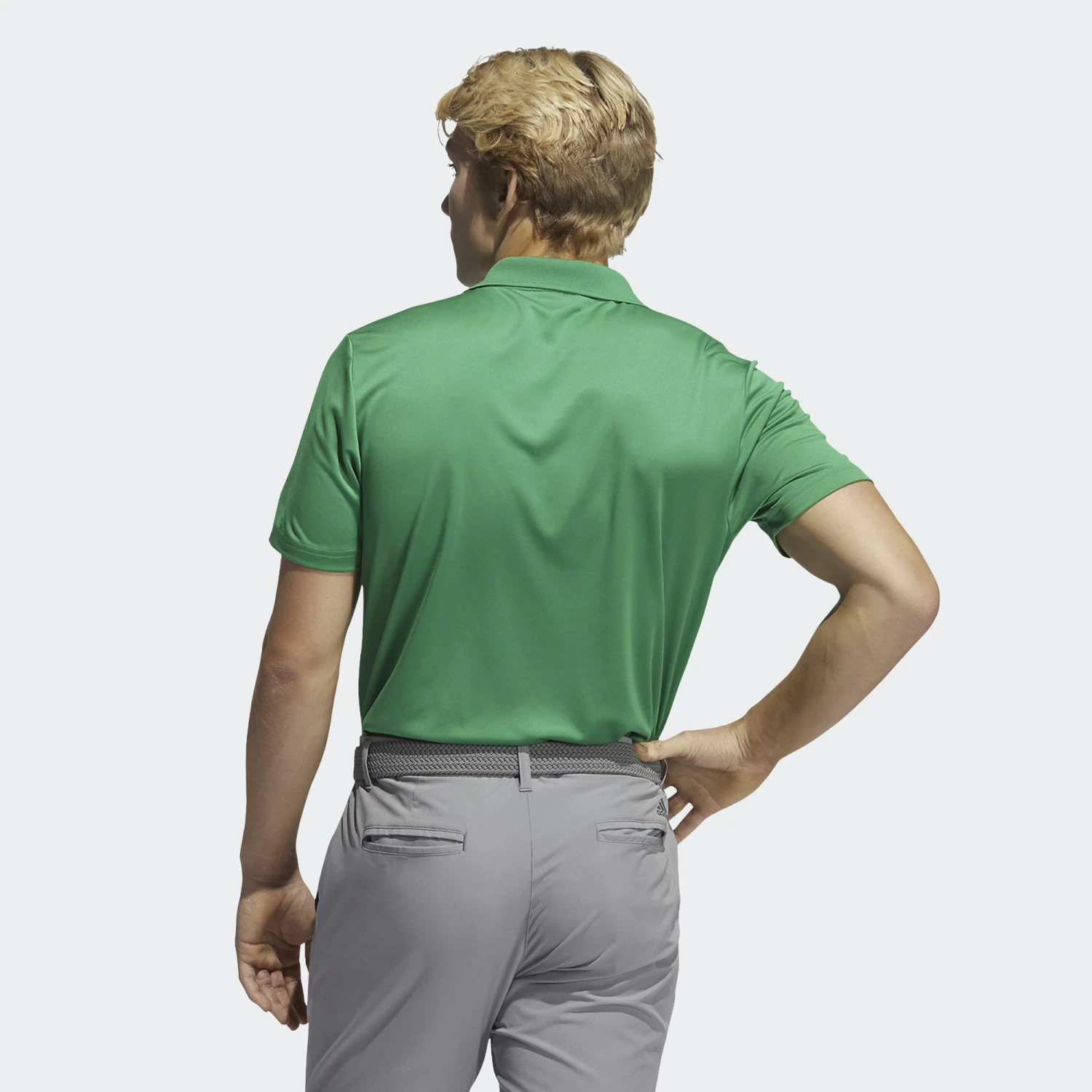 Adidas Gents Performance Polo Shirt GREEN - Image 3