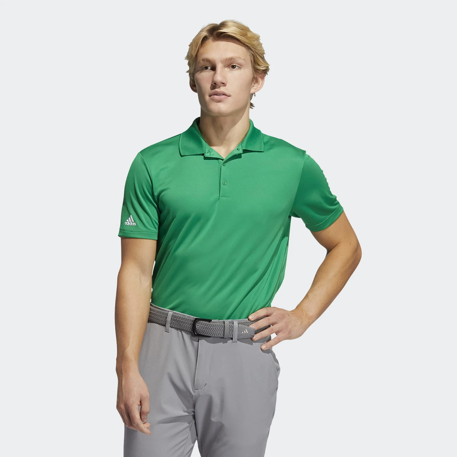 Adidas Gents Performance Polo Shirt GREEN - Image 2
