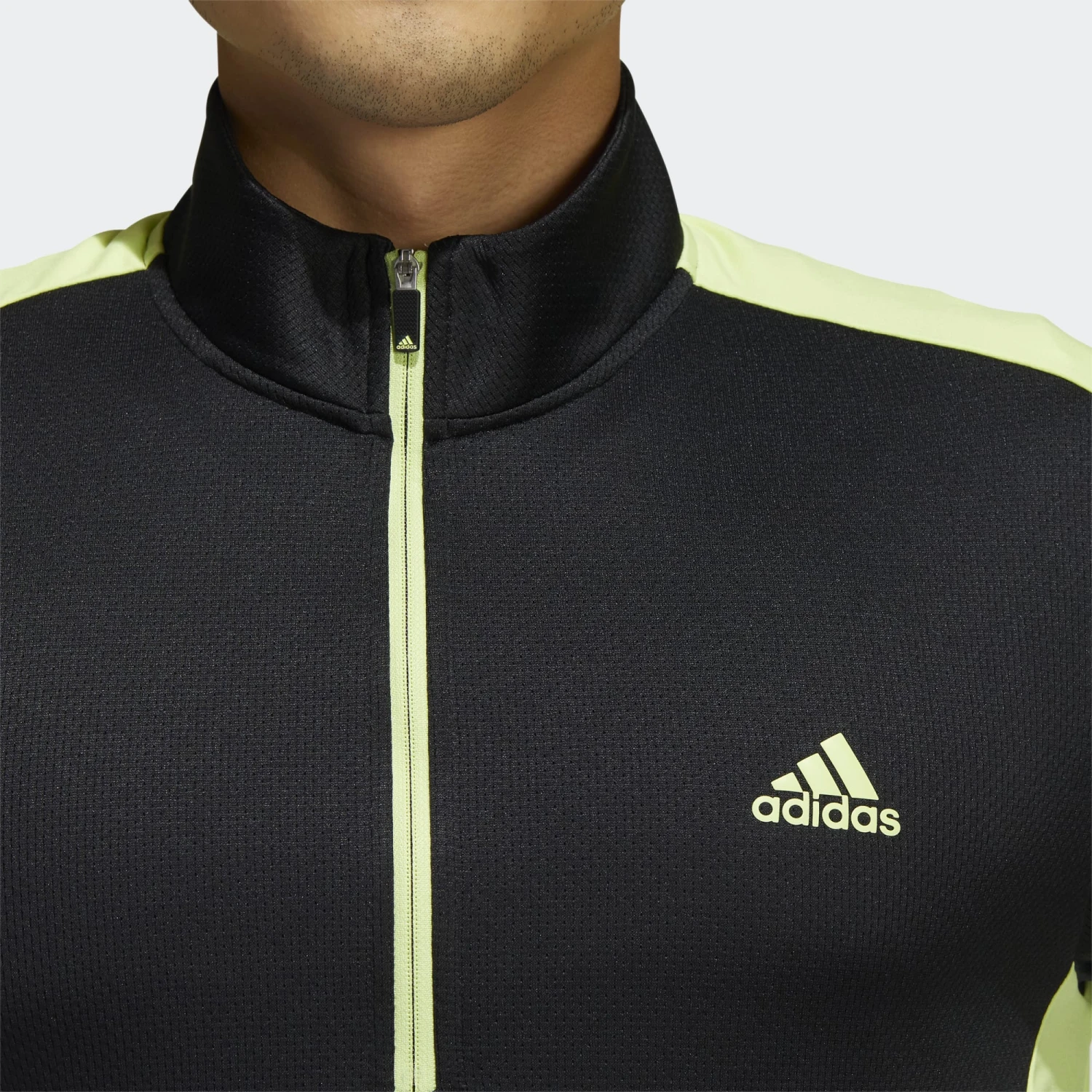 Adidas Gents Colour Block Quarter Zip BLACK/PULLIM - SS22 - Image 4