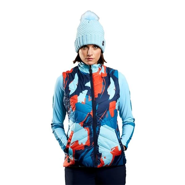 Ping Ladies Cece Padded Reversible Vest Navy Multi - Aquatic - Image 3