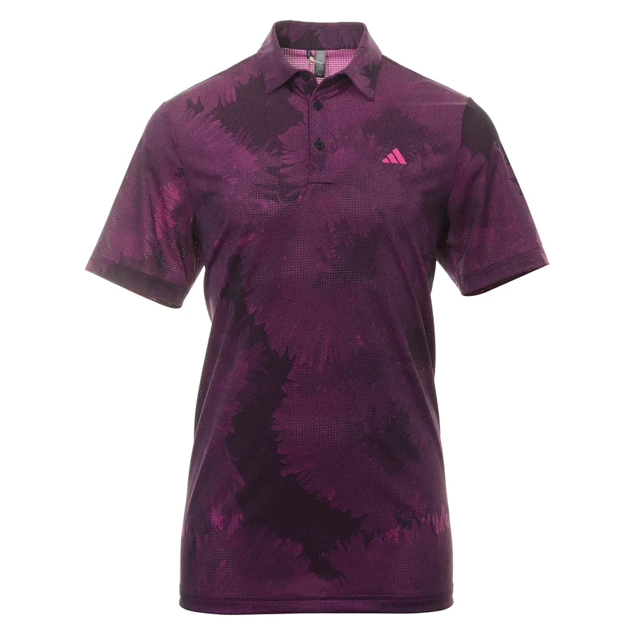 Adidas FLOWER MESH GOLF POLO SHIRT Black/Lucid Fuschia